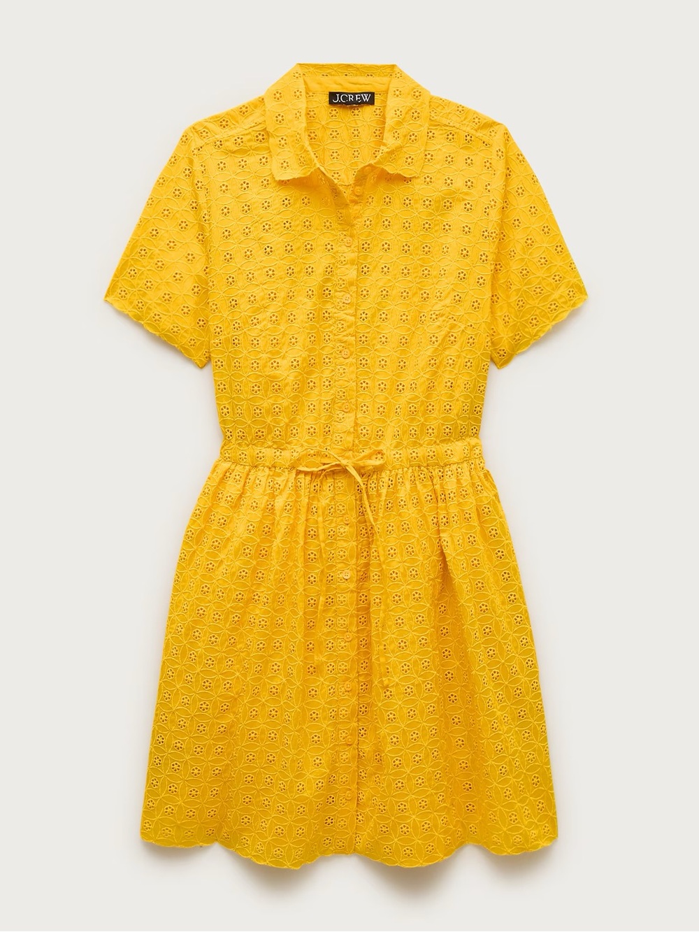 J Crew Mini Cerise Eyelet Cotton Shirt Dress NWT